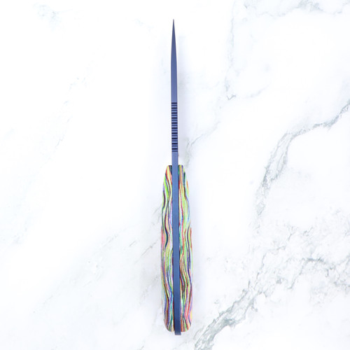 Custom M1 Caper - Vivid Blue PVD - G10 Burl