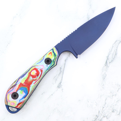 Custom M1 Caper - Vivid Blue PVD - G10 Burl