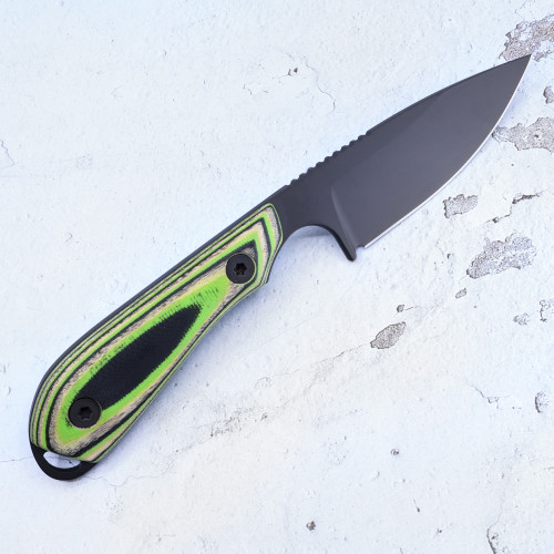 Custom M1 Caper - S90V - Black PVD - Black / Green G-wood