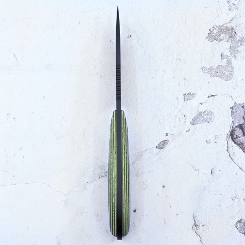 Custom M1 Caper - S90V - Black PVD - Black / Green G-wood