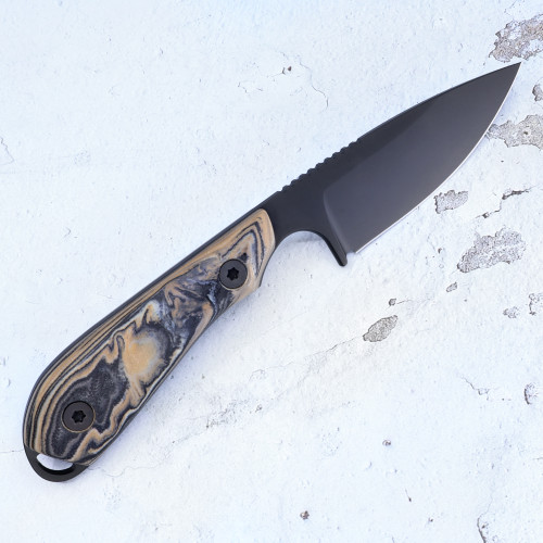 Custom M1 Caper - Magnacut - Black PVD - Black / Tan G10 Burl