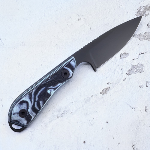 Custom M1 Caper - Black PVD - Black / Teal G10 Swirl