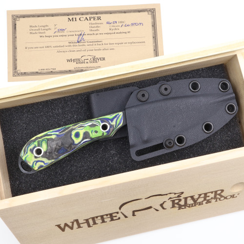 Custom M1 Caper - S90V - Black DLC Coated - Burled G10 / Carbon Fiber