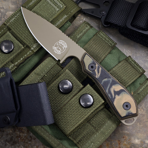 Custom M1 FDE Cerakote Blade with Camo G10 Handle
