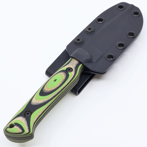 Custom Small Game - Olive Green Cerakote - Black / Green Gwood Handle Magnacut