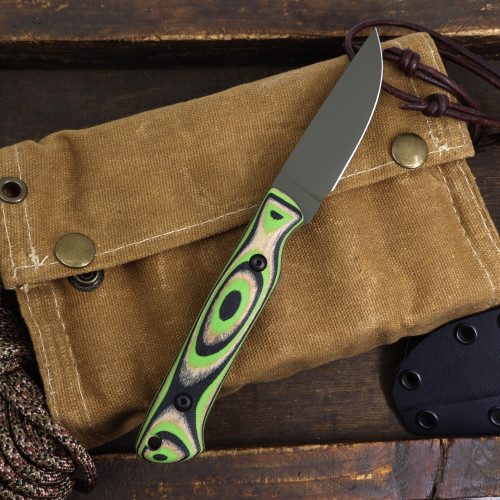 Custom Small Game -  Magnacut - Olive Green Cerakote - Black / Green Gwood Handle