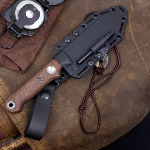 Custom FC5 - Black Cerakote - Saddle Brown Micarta Handle