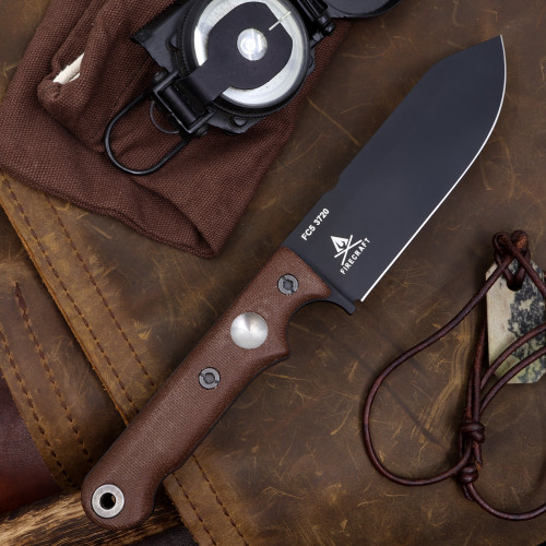 Custom FC5 - Black Cerakote - Saddle Brown Micarta Handle