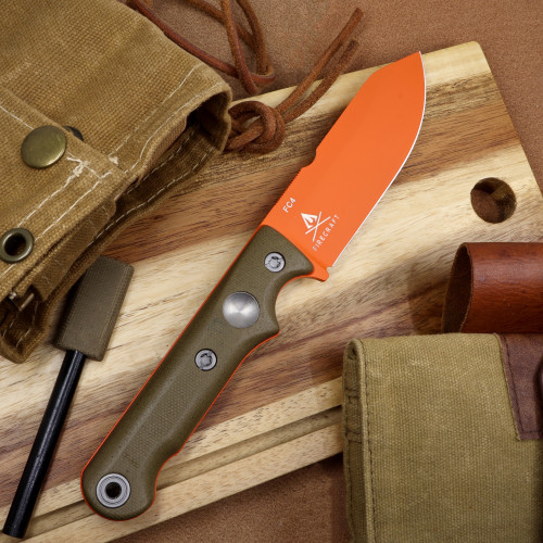 Custom FC4 - Orange Cerakote - OD Micarta/ Orange G10 Liner  Handle