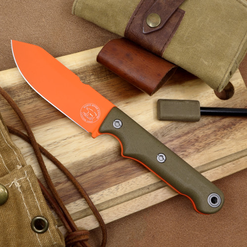 Custom FC4 - Orange Cerakote - OD Micarta/ Orange G10 Liner  Handle