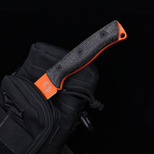 Custom Ursus Cub - Black Burlap Micarta - Orange Cerakote