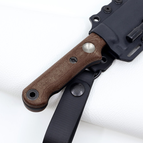 Custom FC7 - Black Cerakote - Saddle Brown Micarta Handle