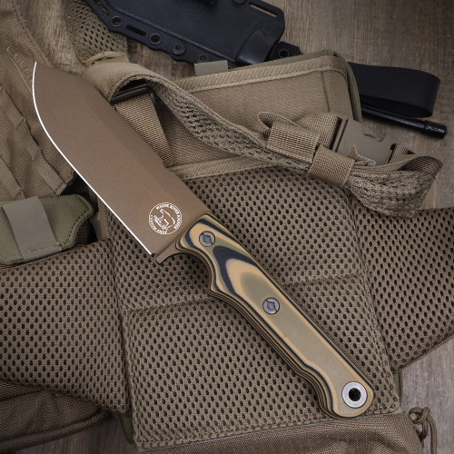 Custom FC5 - Bronze Cerakote - Black, Tan & Green G10 Handle