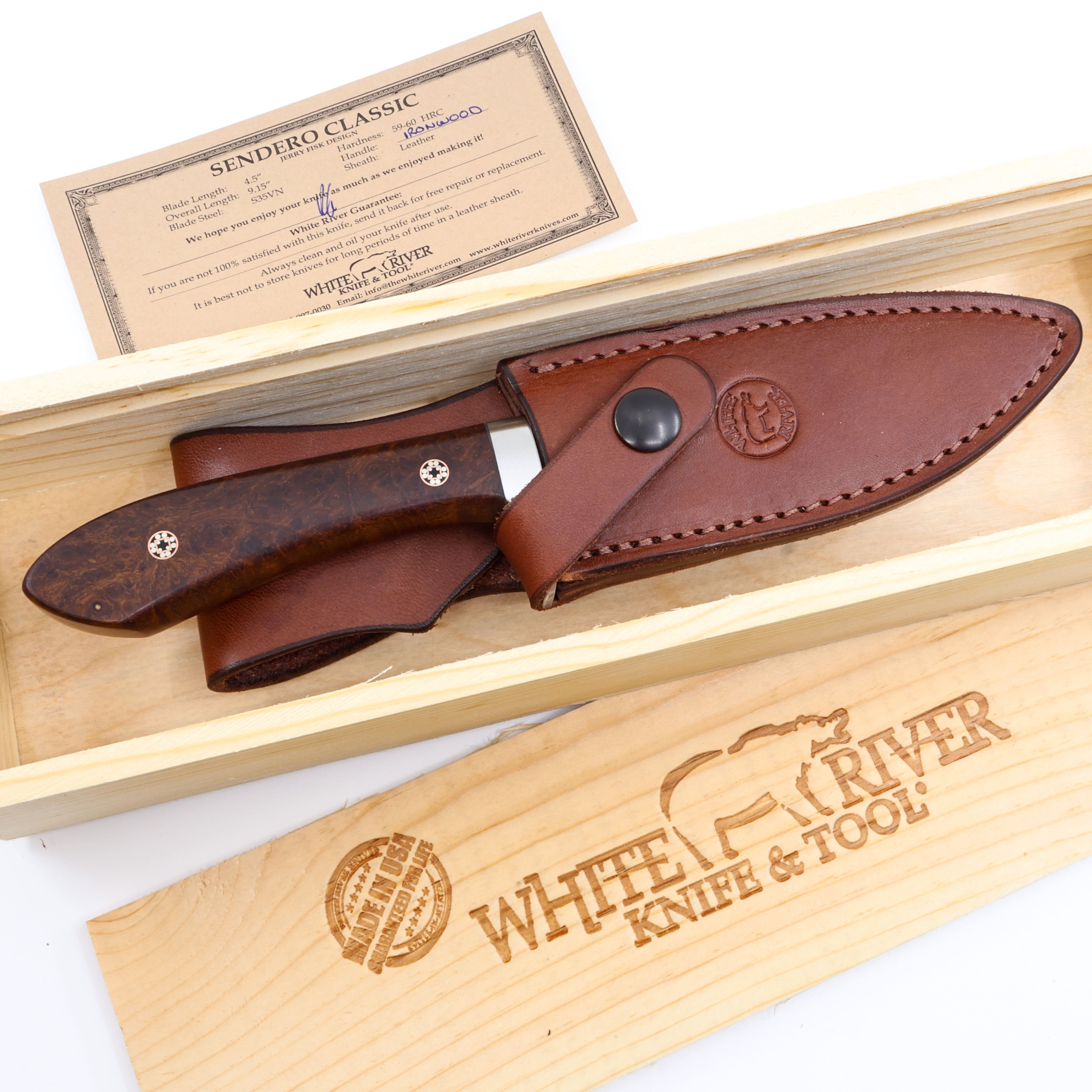 Custom Sendero Classic - Desert Ironwood Burl - Mosaic Pins #1919