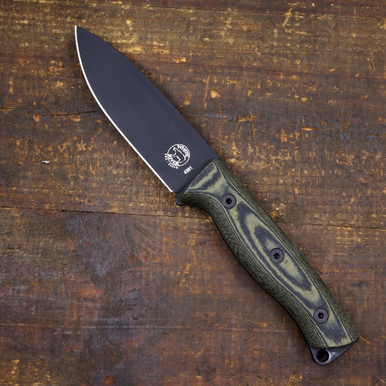 Custom Ursus 45 - Black Cerakote S35VN - Black O.D. Linen Micarta
