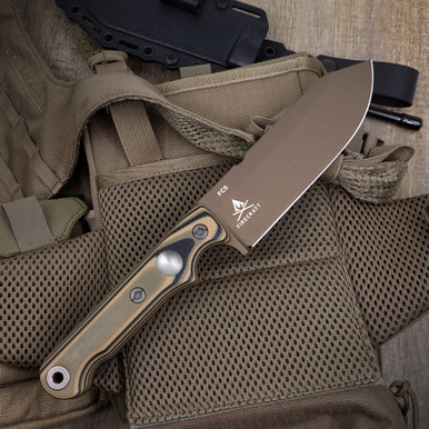 Custom FC5 - Bronze Cerakote - Black, Tan & Green G10 Handle