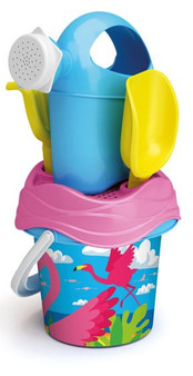 Flamingo 13cm Bucket with Watering Can