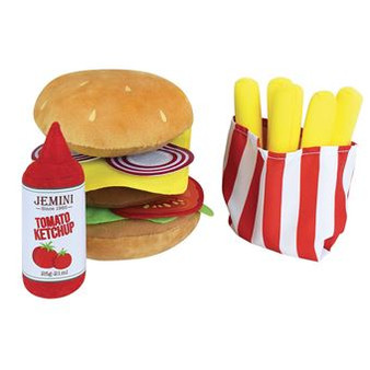 Tini cook kit Burger plush with velcro 