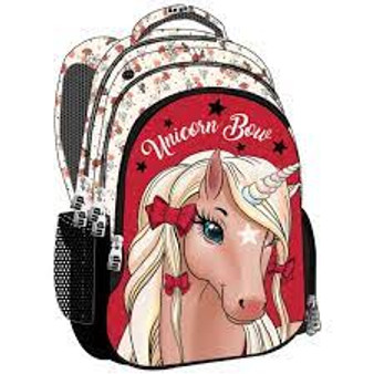 Unicorn full padded 42cm 3 zip backpack