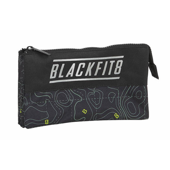 Blackfit8 Black 3 Compartment Pencil Cas