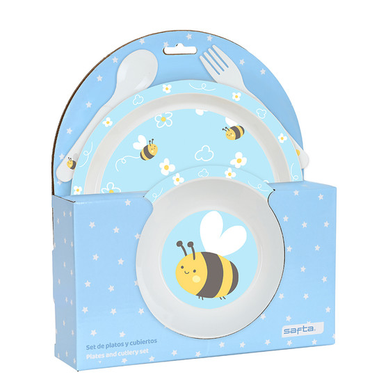 Bee Plate and cutlery set