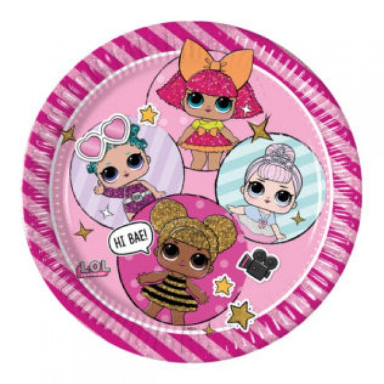  L.O.L paper plates x8 23cm