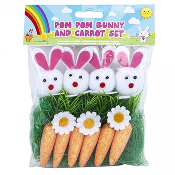 Pom Pom carrots and Bunny set