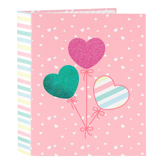 Ring file with heart balloons