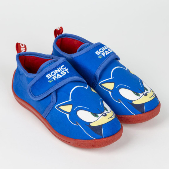 Sonic blue bed slippers velcro