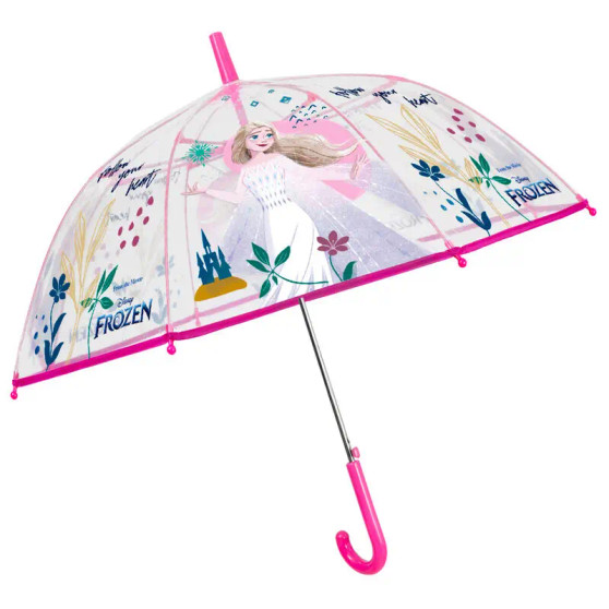 Frozen  pink Auto transparent umbrella 