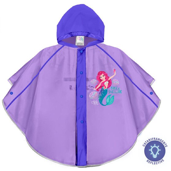 Purple mermaid rain poncho 