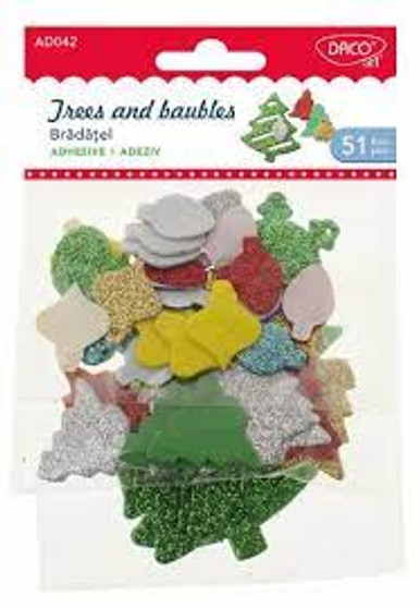Trees and baubles foam stickers