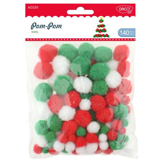 Christmas Pompoms red/white/green