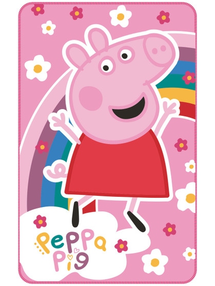 Peppa pig flower coral blanket