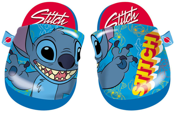Stitch slip on blue bed slipper