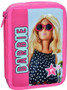 Barbie hearts 2 zip pencilcase filled