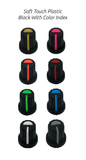 Knob, Soft Touch Plastic, Black w/ Color Index, T18 Shaft