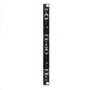 Black interface module with a large level knob and 1/4-inch to 3.5mm jack conversions for pedal integration.