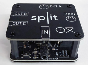 The OXI Split, MIDI breakout box, is an efficient and inexpensive solution for users whose setup relies on MIDI connections.