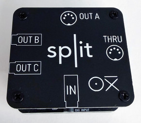 The OXI Split, MIDI breakout box, is an efficient and inexpensive solution for users whose setup relies on MIDI connections.