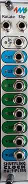 The Shuffling Clock Multiplier (SCM) produces eight multiplied clock tempos from a single input clock