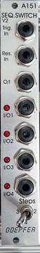 Module A-151 (Quad Sequential Switch) is like an electronic four-position rotary switch.