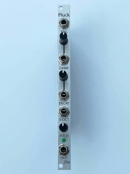 Pluck is a physical modeling synth voice. It uses the Karplus-Strong algorithm to create plucked string sounds.