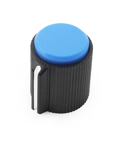 Knob Black w/Color Cap 6.4mm Round Shaft 13mm Diameter