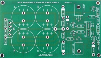 MFOS Adj. LM317/LM337 Supply - PCB