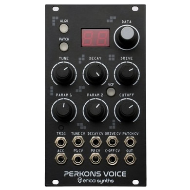 Erica Synths Perkons Voice is a eurorack incarnation of the percussion voices from the PERKONS HD-01 Drum machine.