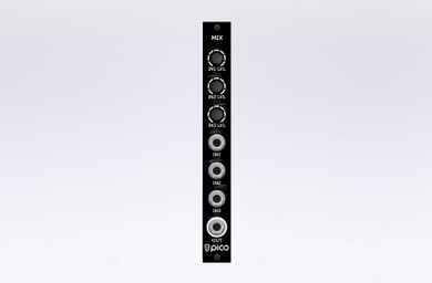 Pico Mixer is simple 3 channel DC coupled mixer intended to mix AUDIO SIGNALS AND CV SIGNALS in order to obtain complex modulations.