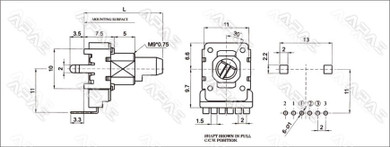 9MM Vertical Pot PCB-Mount 27.5mm D-Shaft Dual Gang B100K