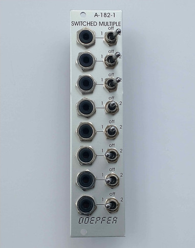 This module is a passive mult in which each jack is equipped with a 3-position switch