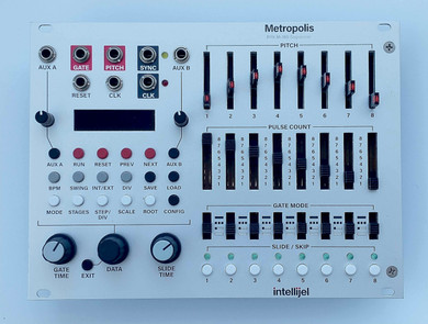 The Intellijel Metropolis is a unique and powerful Eurorack format musical sequencer.